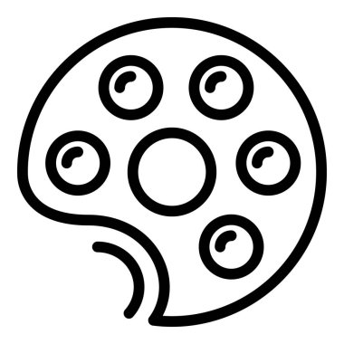 Palet simgesi ana hat vektörü. Sanat stüdyosu. Ressam.