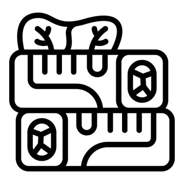 Çin böreği ikonu ana hatları vektörü. Mutfak yemeği. Çin yemeği.