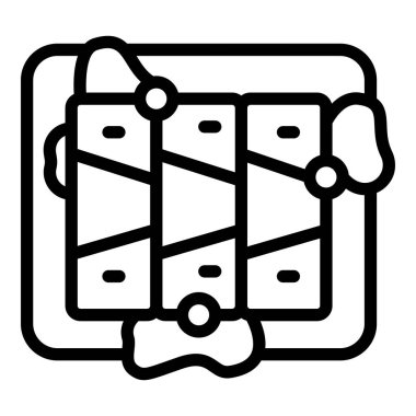 Üst taze ikon ana hat vektörü. Mutfak rulosu. Çin yemeği.