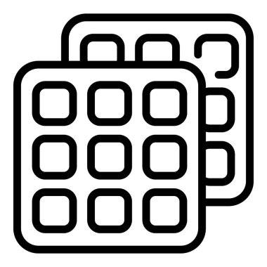 Sabah waffle ikonu ana hatları vektörü. Şekerli gofret. Pasta.