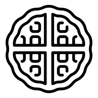 Pasta waffle ikonu ana hatları vektörü. Belçika gofreti. Pasta fırını