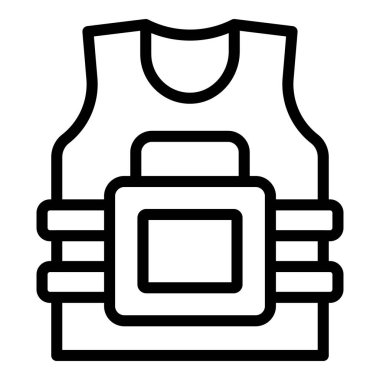 SWAT yelek ikonu ana hat vektörü. Askeri koruma. Güvenlik tasarımı
