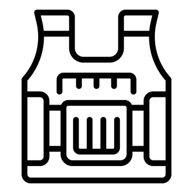 Polis kurşun geçirmez yelek taslak vektörü. Polis yeleği. Zırh ceketi.