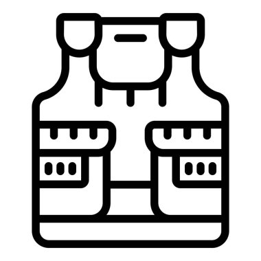 Yelek simgesi ana hat vektörü. Polis yeleği. SWAT güvenliği