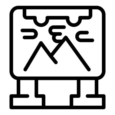 Resim simgesi ana hatları vektörü. Çerçeve makinesi. Dijital ekran