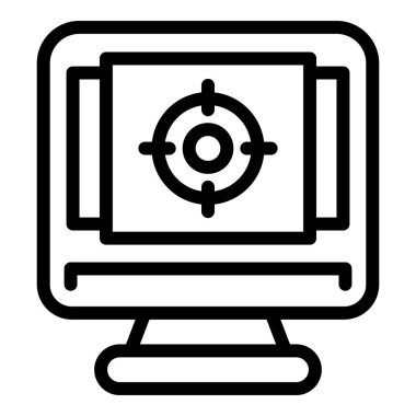 Hedef simge çizgisi vektörünü görüntüle. Çerçeve cihazı. Biçim dengesi