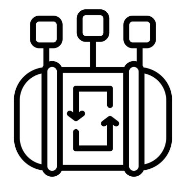 Biyogaz tankı ikonu ana hat vektörü. Çevre döngüsü. Yakıt alanı