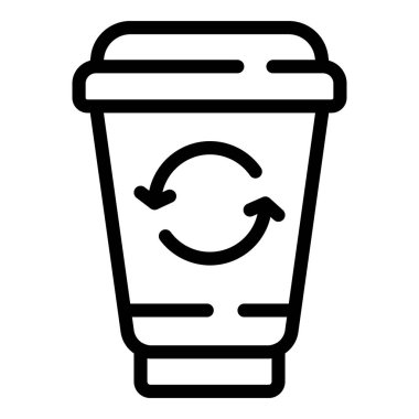 Çöp kutusu simgesi ana hatlarını geri dönüştür. Çevre alanı. Döngü gelecekçiliği