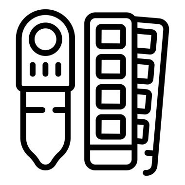 Doğal boya paleti simgesi ana hat vektörü. Krema organik. Eko etiketi