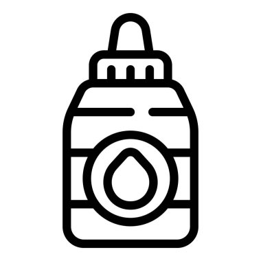 El damlası ikonu ana hat vektörü. Doğal boya. Kozmetik damla