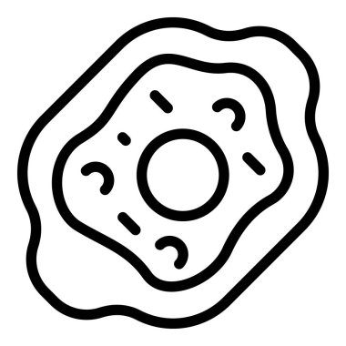 Adjara khachapuri simgesi ana hat vektörü. Yemek ekmeği. Yumurta yemeği.