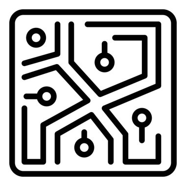 Paintball harita simgesi ana hat vektörü. Boya tabancası. Maske oyunu