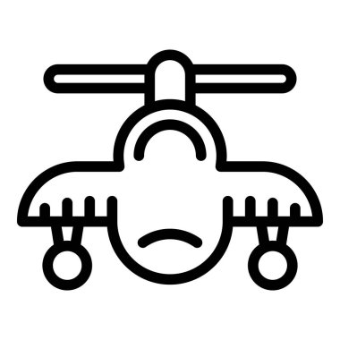 Sahil Güvenlik helikopter ikonu ana hat vektörü. Deniz kurtarma. Hava taşımacılığı