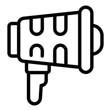 Muhafız megafon ikonu ana hat vektörü. Acil durum kıyısı. Güvenli su.