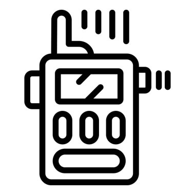 Sahil Güvenlik telsizi ikon ana hat vektörü. Askeri nakliye. Deniz teknesi