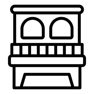 Su cankurtaranı ikonu ana hat vektörü. Hava gemisi. Deniz kıyısı