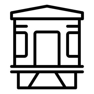 Sahil Güvenlik ikon ana hat vektörü. Deniz kurtarma. Acil durum botu