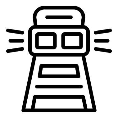 Sahil Güvenlik kulesi ikon ana hat vektörü. Deniz kurtarma. Su taşımacılığı