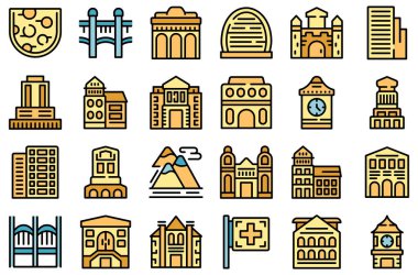 Bern simgeleri dış hat vektörünü ayarlar. Ayı sermayesi. Beyaz izole edilmiş şehir kanton renk çizgisi