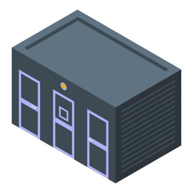 Black toilet icon isometric vector. Public wc. Interior room
