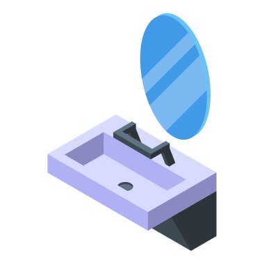 Restroom mirror icon isometric vector. Public wc. Plan urinal