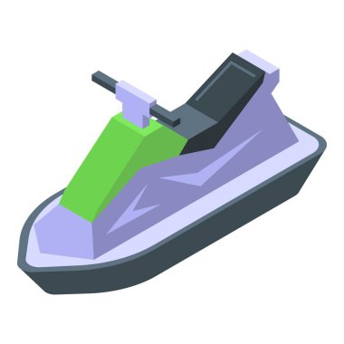 Water bike icon isometric vector. Ski beach. People boat