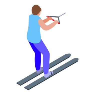 Water ski fun icon isometric vector. Beach leisure. Summer holiday