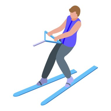 Speed water ski icon isometric vector. Summer fun. Holiday activity