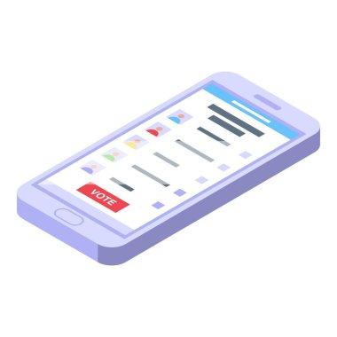 Smartphone electronic voiting icon isometric vector. Vote ballot. Digital voter