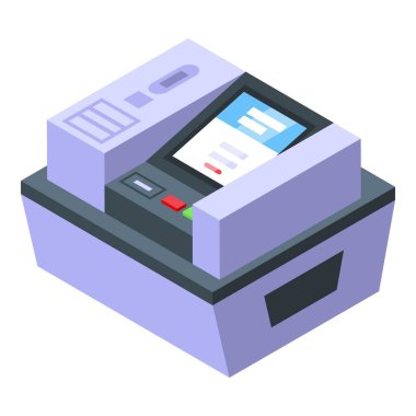 Electronic voiting device icon isometric vector. Vote election. Digital box