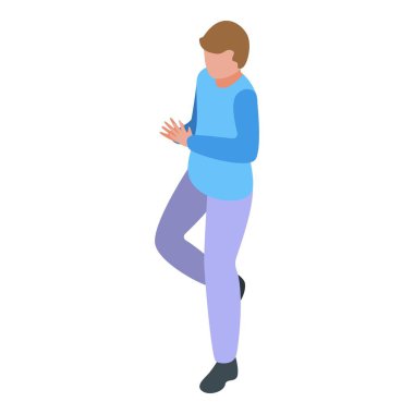 Inactive boy icon isometric vector. Disease lifestyle. Person problem