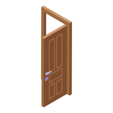 Crowbar open door icon isometric vector. Tool bar. Level pry