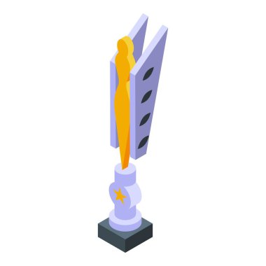 Statue trophy icon isometric vector. Cup prize. Reward win