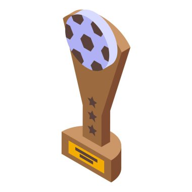 Soccer trophy icon isometric vector. Cup prize. Reward win