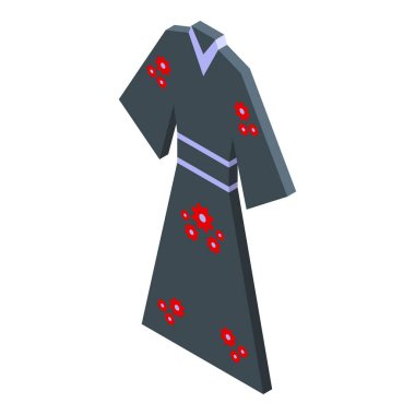 Lady kimono icon isometric vector. Woman japan. Casual culture