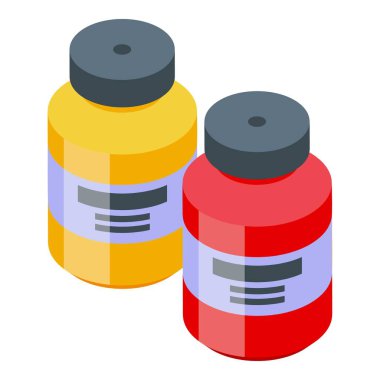 Paint bottle icon isometric vector. Wood resin. Liquid crystal