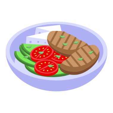 Steak food icon isometric vector. Chinese dinner. Family reunion