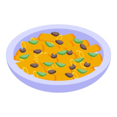 Asian meal icon isometric vector. Family happy. Food cuisine