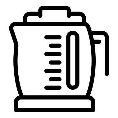 Electricity kettle icon outline vector. Glass appliance. Hot pot