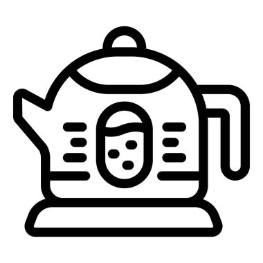 Home kettle icon outline vector. Water hot. Metal tea