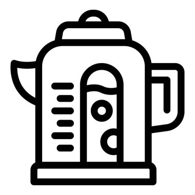 Boiling kettle icon outline vector. Kitchen glass. Thermal modern