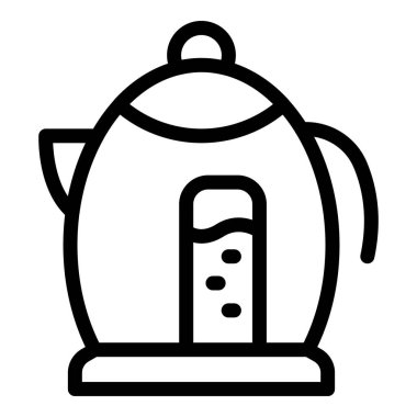 Water kettle icon outline vector. Hot pot. Modern steam