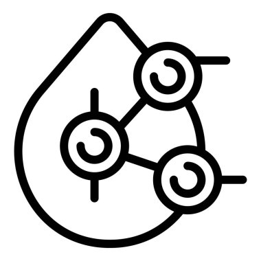 Water drop microplastics pollution icon outline vector. Plastic ocean. Ground sea