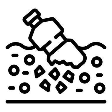 River microplastics pollution icon outline vector. Diagram ocean. Ground food