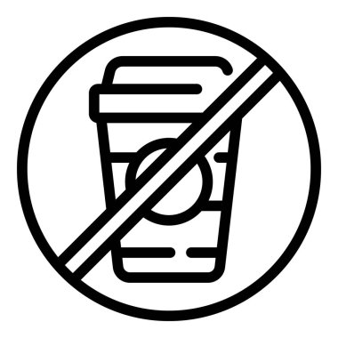 No plastic cup icon outline vector. Ocean fish. Food diagram