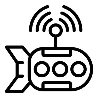 Submarine radio control icon outline vector. Model toy. Remote rc