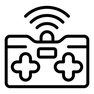 Radio remote control icon outline vector. Rc plane. Model robot