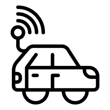 Small car radio control icon outline vector. Toy model. Digital child