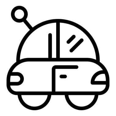 Radio control electric car icon outline vector. Toy robot. Digital antenna