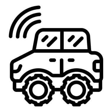Rc jeep icon outline vector. Radio control. Digital child